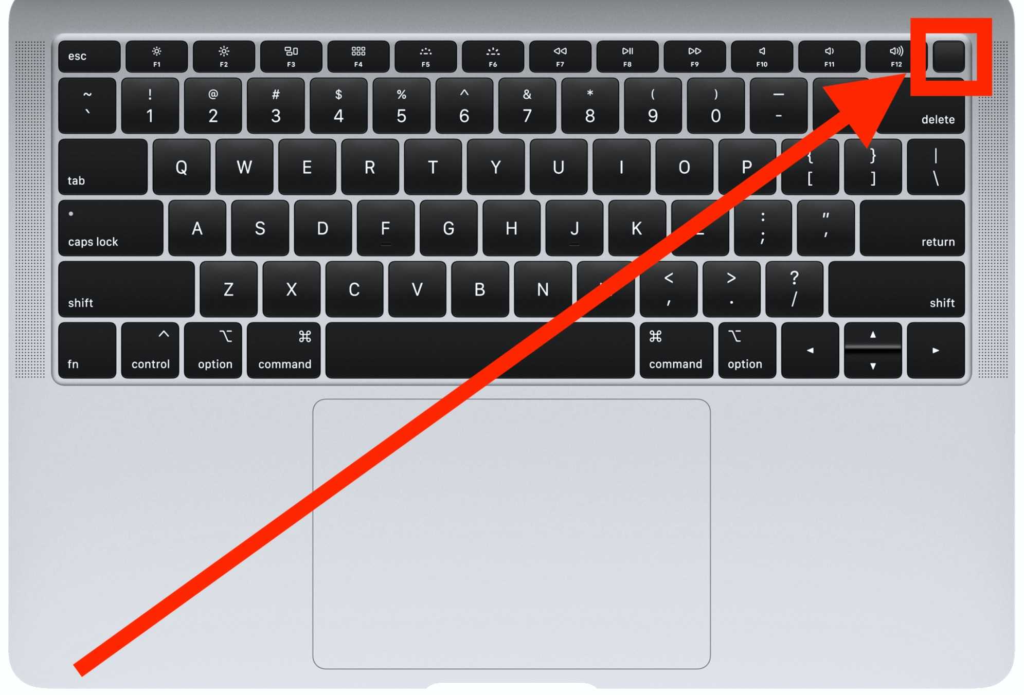 Ноутбук не выключается кнопкой. Кнопка выключения макбук Эйр 13. Кнопка включения макбук Эйр. Кнопка Power на клавиатуре макбука. Перезагрузить Мак с клавиатуры.