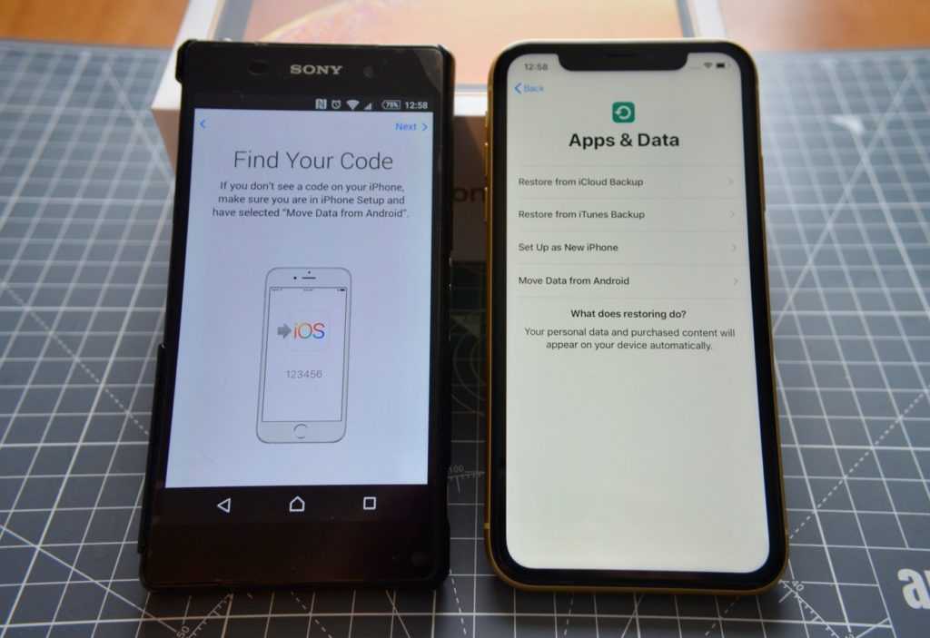 Перенос данных с android на iphone