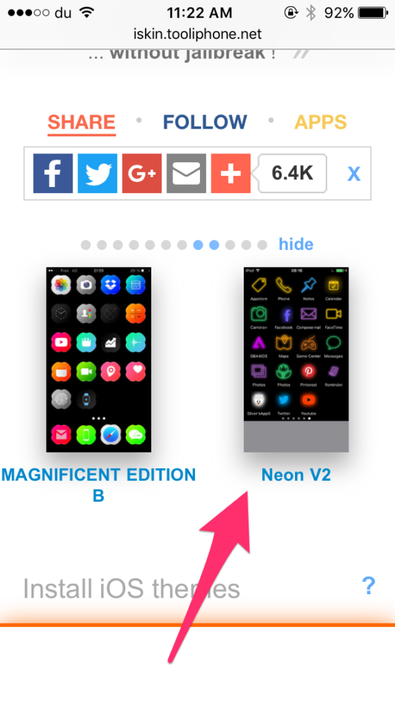 Изменение размера иконок на iphone x